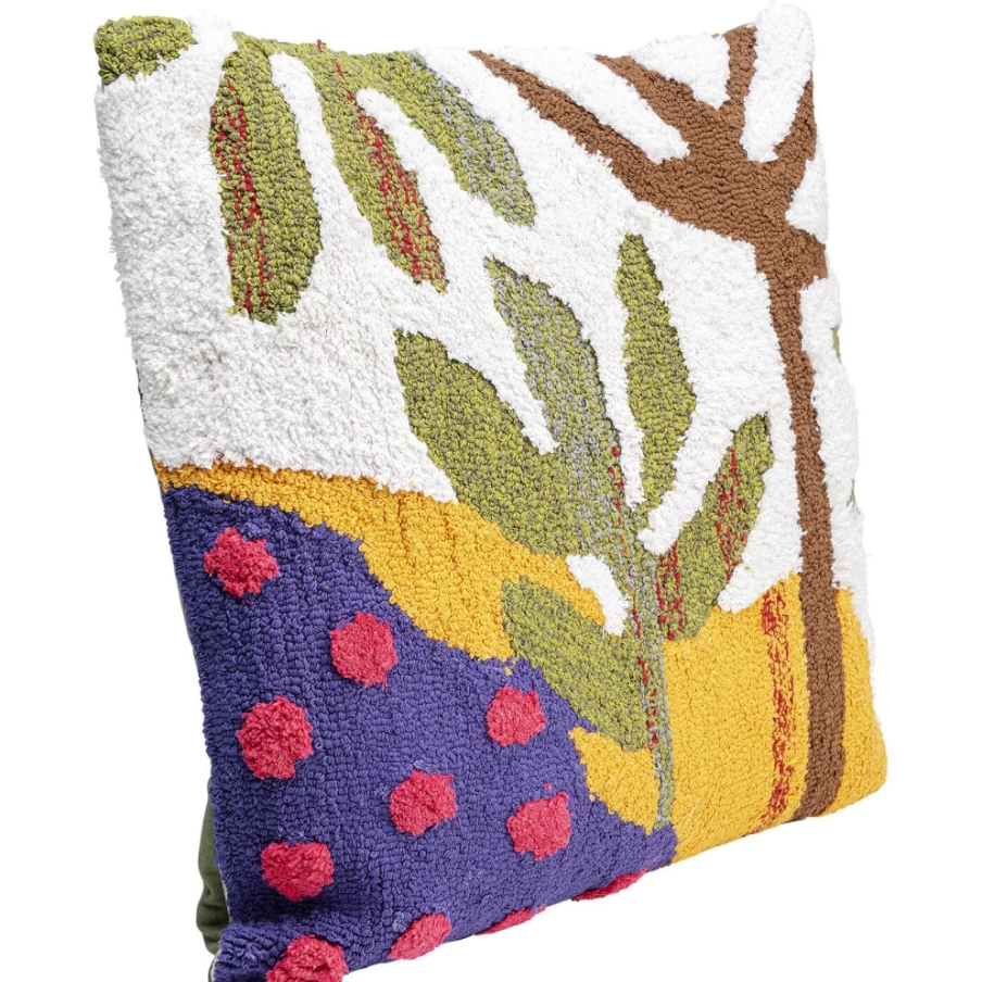 "KARE Design Modern Tufted Cushion with Trees Pattern 50x50cm Home Decor Pillow"