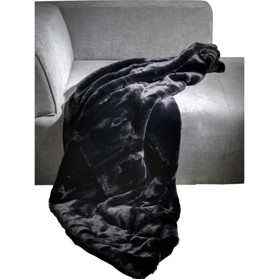 "KARE Design Modern Black Blanket 140x200 cm - Soft Luxurious Throw for Bed & Sofa"
