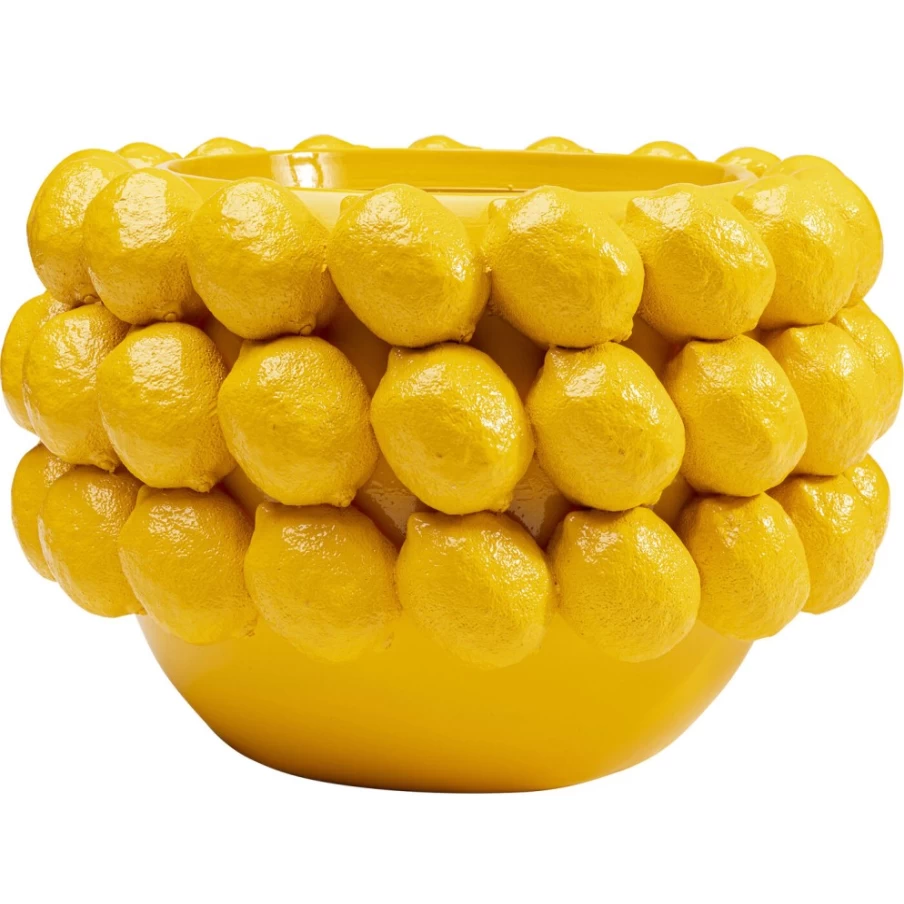 KARE Design Modern Lemon Juice Shaped Deco Planter - 22cm Ceramic Flower Pot for Home & Garden Decor