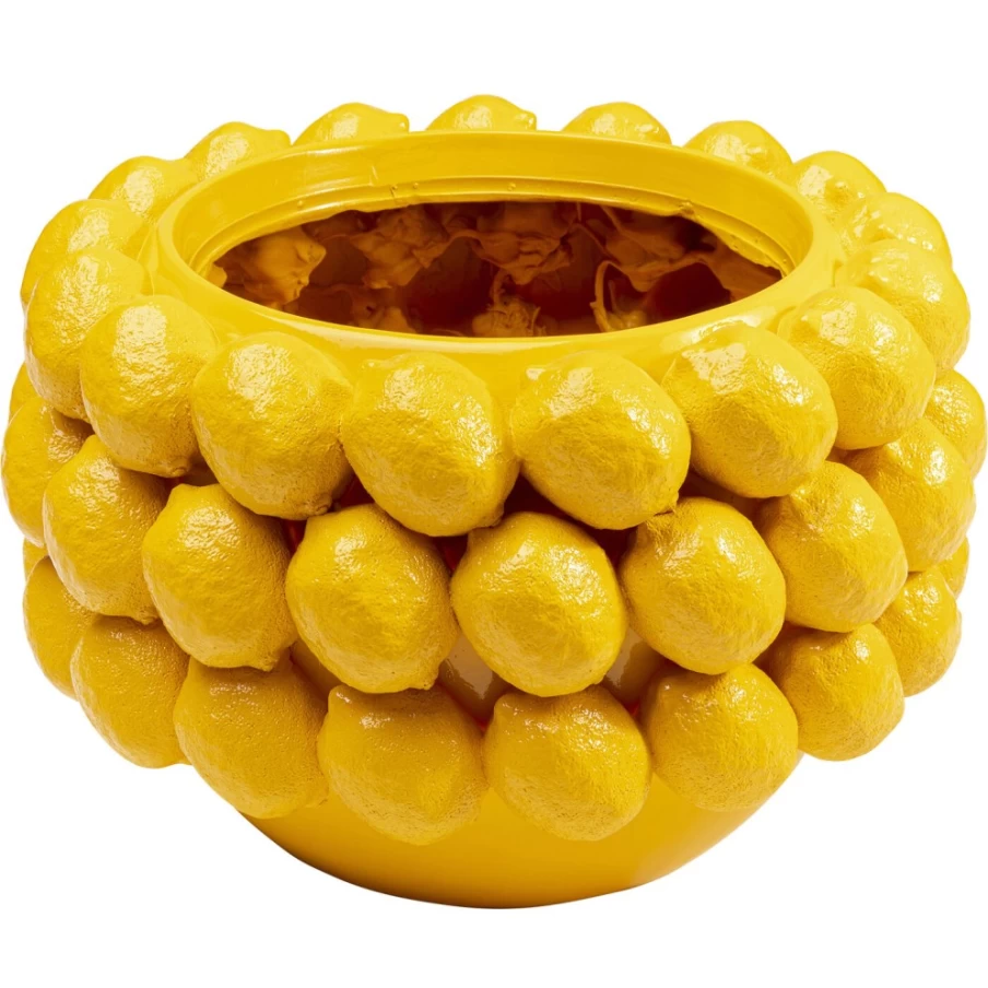 KARE Design Modern Lemon Juice Shaped Deco Planter - 22cm Ceramic Flower Pot for Home & Garden Decor