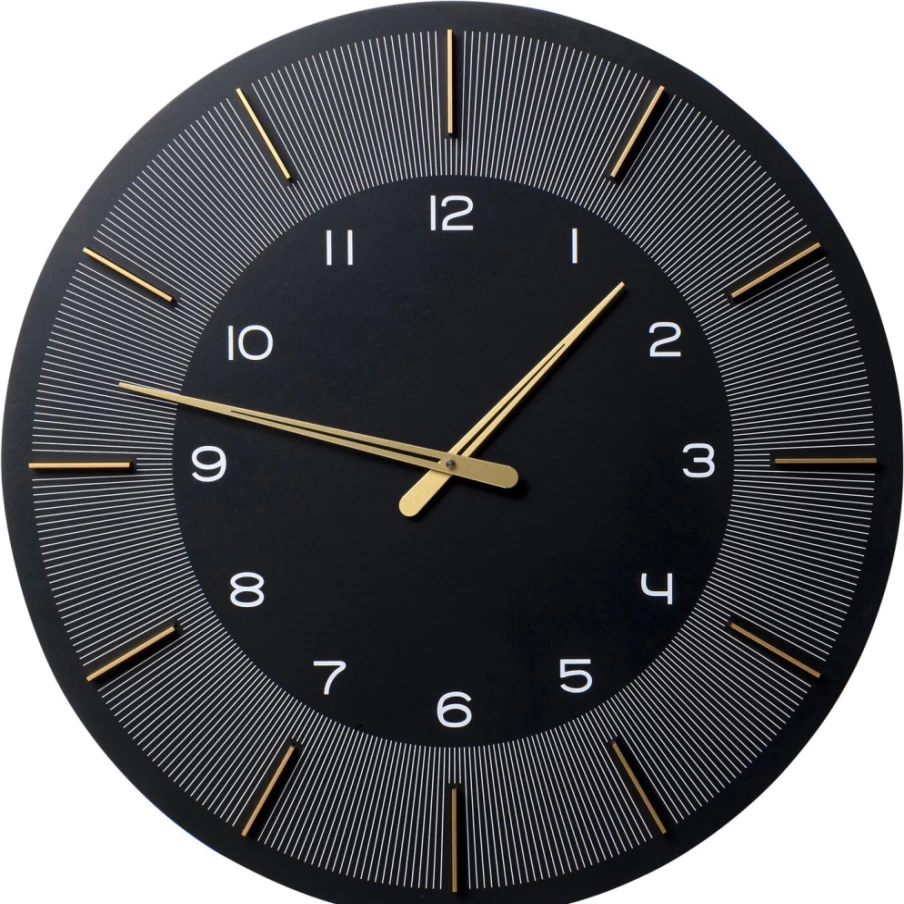 KARE Design Modern Wall Clock Lio Black 60cm Round Contemporary Home Decor