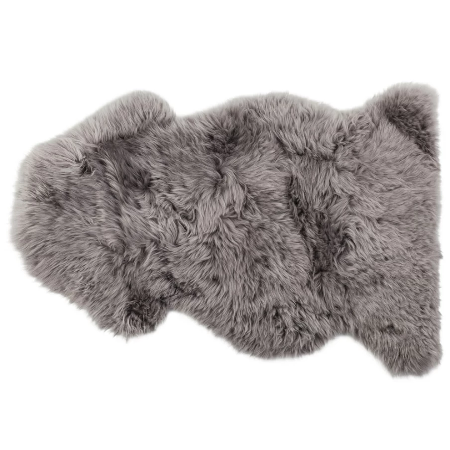 "KARE Design Premium Grey Lambskin Throw Blanket – 95 cm Soft Luxury"