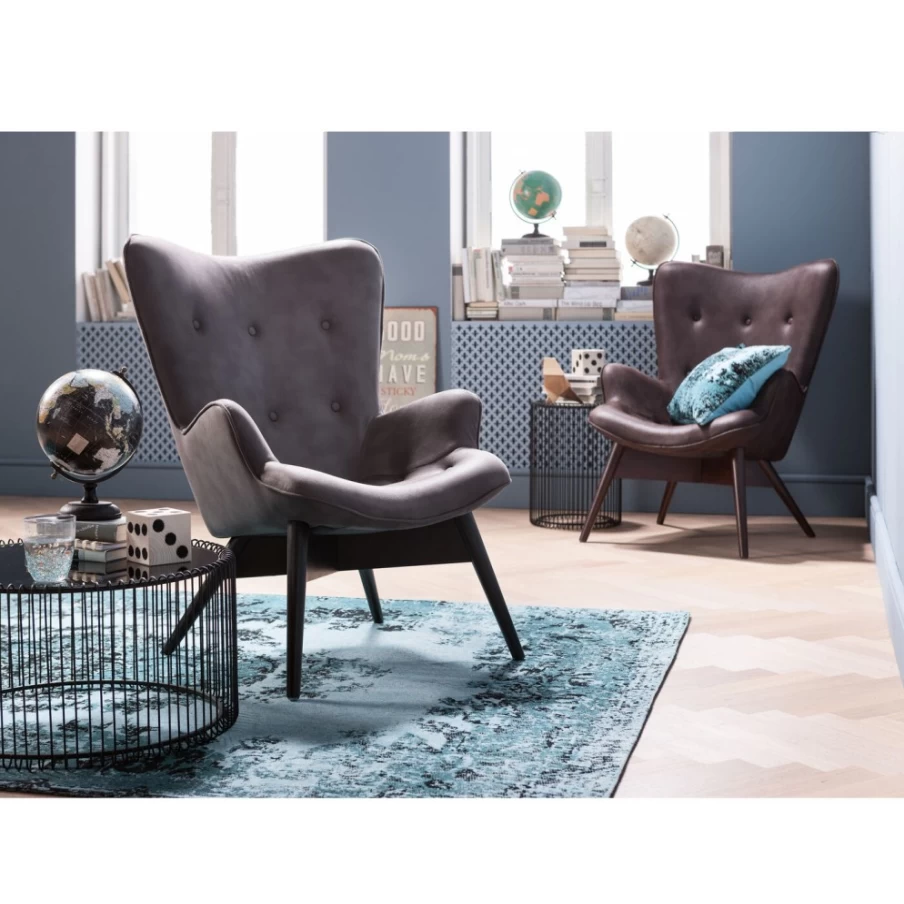 "KARE Design Angel Wings Armchair - Black & Brown Eco-Friendly Lounge Chair"