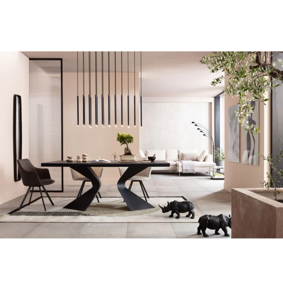 KARE Design Modern LED Pendant Lamp - Vegas Schwarz Matt 120cm Ceiling Light for Living Room