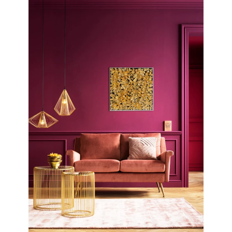 "KARE Design Gold Floral Deco Frame Wall Art - 60x60cm Modern Home Decor"