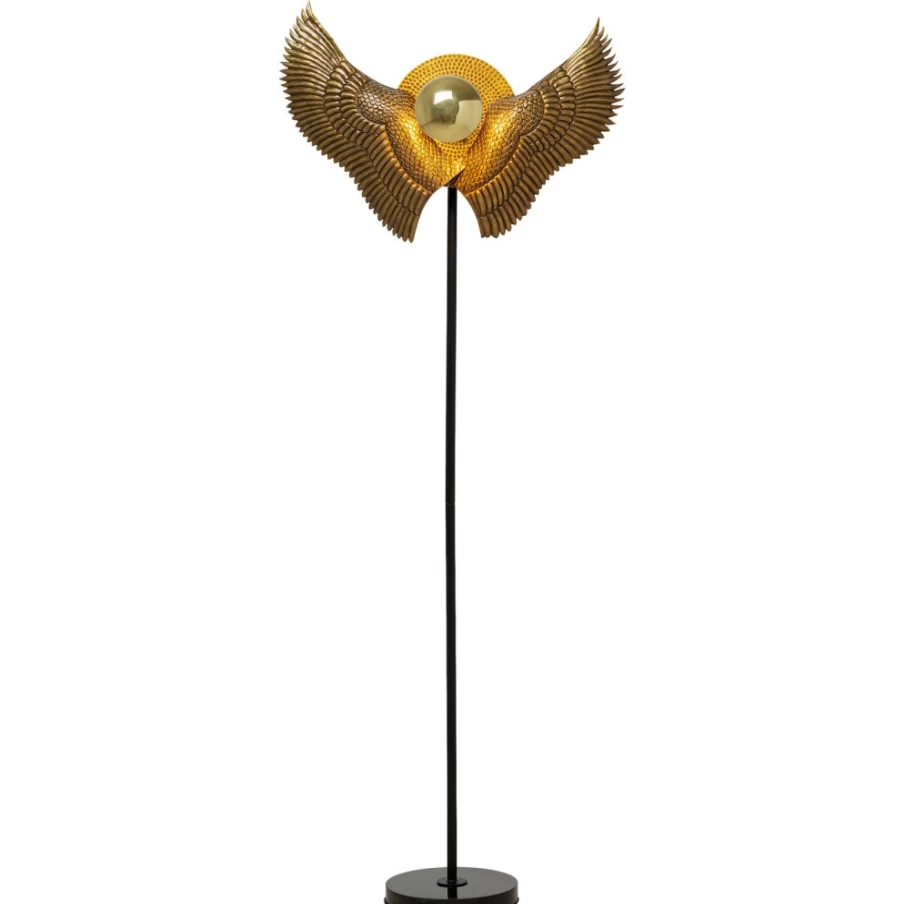 KARE Design Modern Floor Lamp with Bird Wings - 168cm Tall Standing Light for Living Room