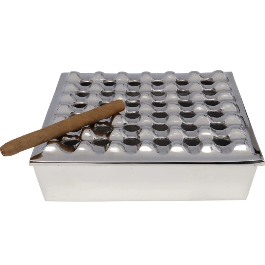 KARE Design Modern Soho Square Silver Ashtray 25x25cm - Stylish Home Decor