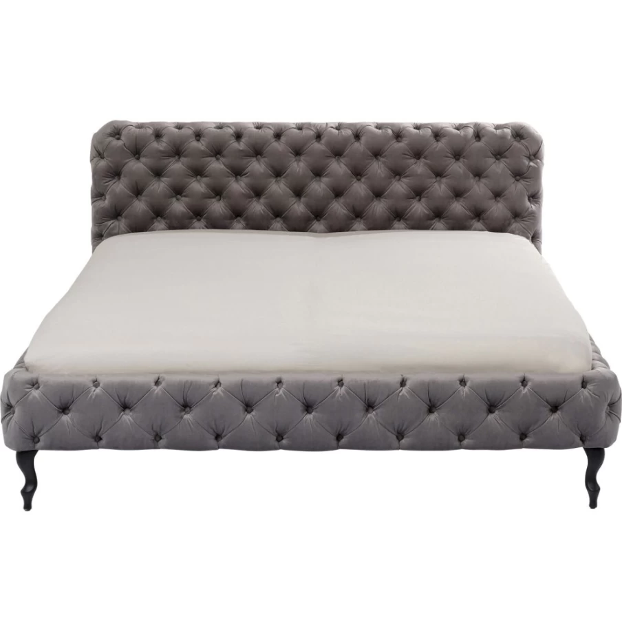 KARE Design Velvet Bedspread Silver Grey 160x200 cm - Luxurious Bed Desire Collection