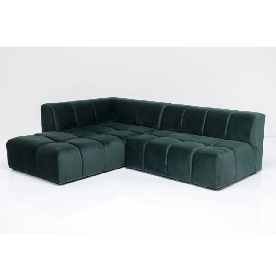 "KARE Design Belami Velvet Dark Green Left Corner Sofa 265cm Modern Luxury Living Room"