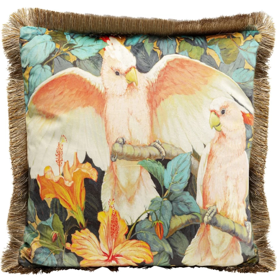 KARE Design Modern Parrot Print Cushion Cover 45x45 cm Decorative Home Pillow Case