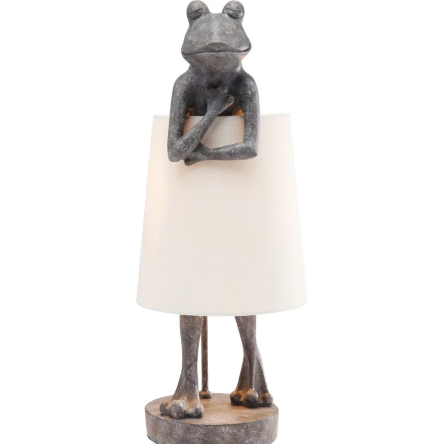 KARE Design Modern Frog Table Lamp in Grey - Animal-Themed Decorative Lighting