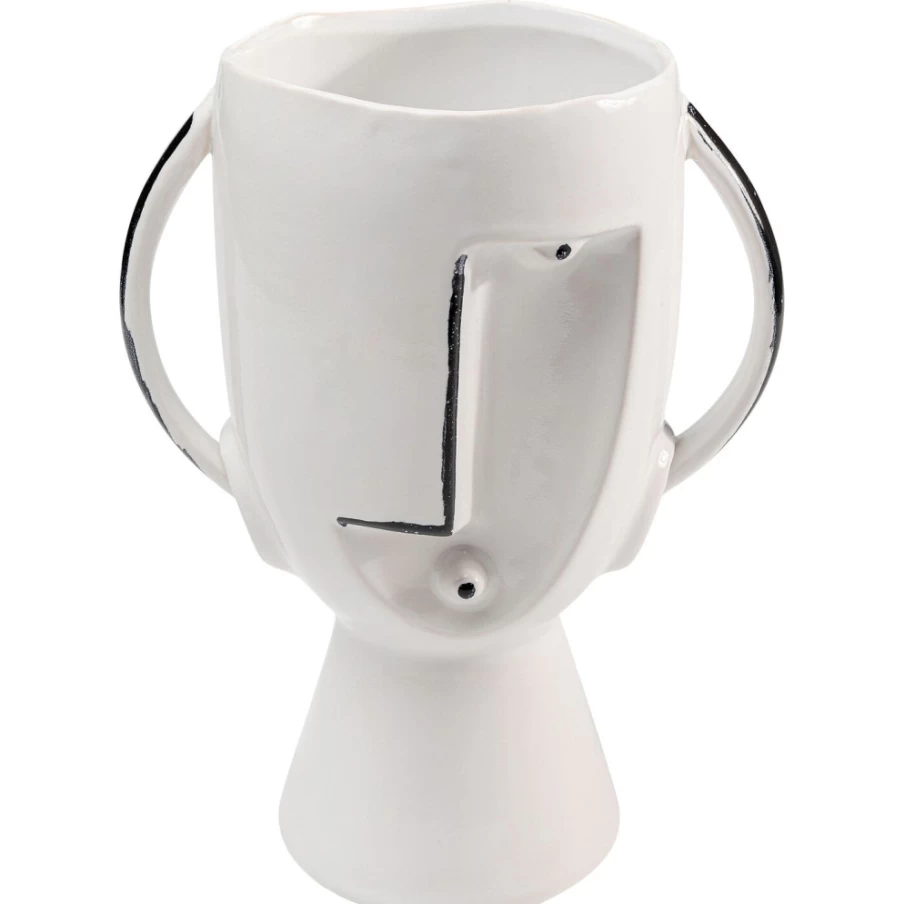 KARE Design Modern Face Vase Pot - 30cm Decorative Ceramic Sculpture for Home Decor
