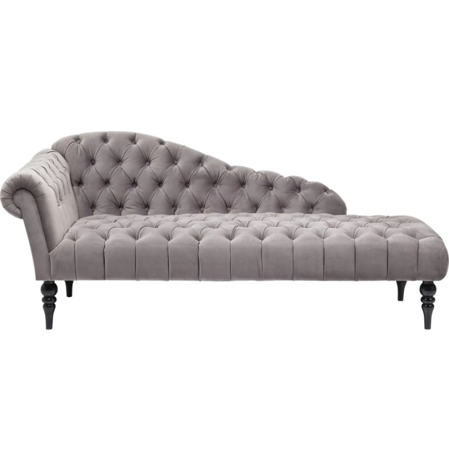 KARE Design Velvet Recamiere Lounge Chair in Silver - Luxurious Desire Collection