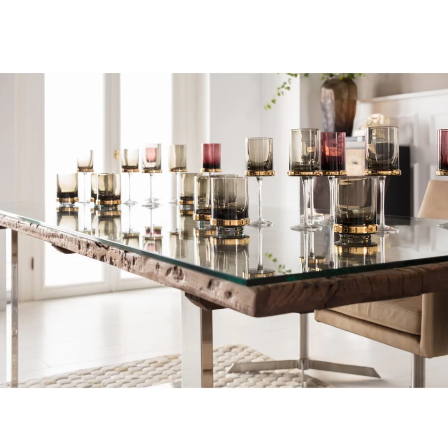 "KARE Design Elegant Red Wine Glass Set - Innocent Smoke Crystal Stemware for Fine Wines"