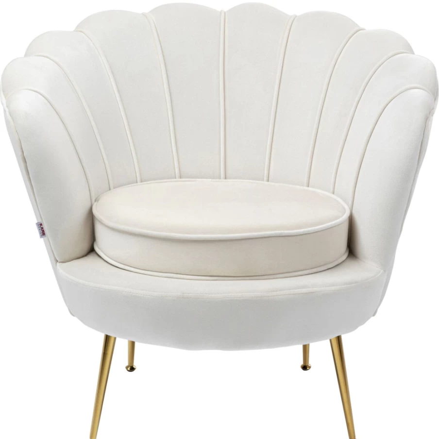 "KARE Design Water Lily Gold Beige Armchair - Modern Luxury Accent Chair"