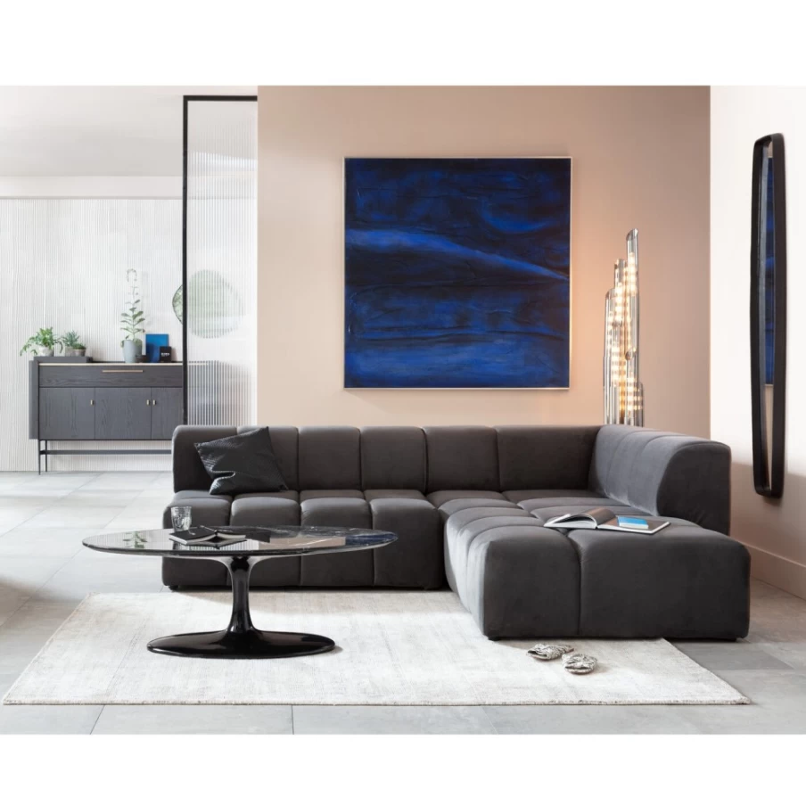 "KARE Design Belami Velvet Grey Right Corner Sofa – Modern Luxury Living Room Furniture"