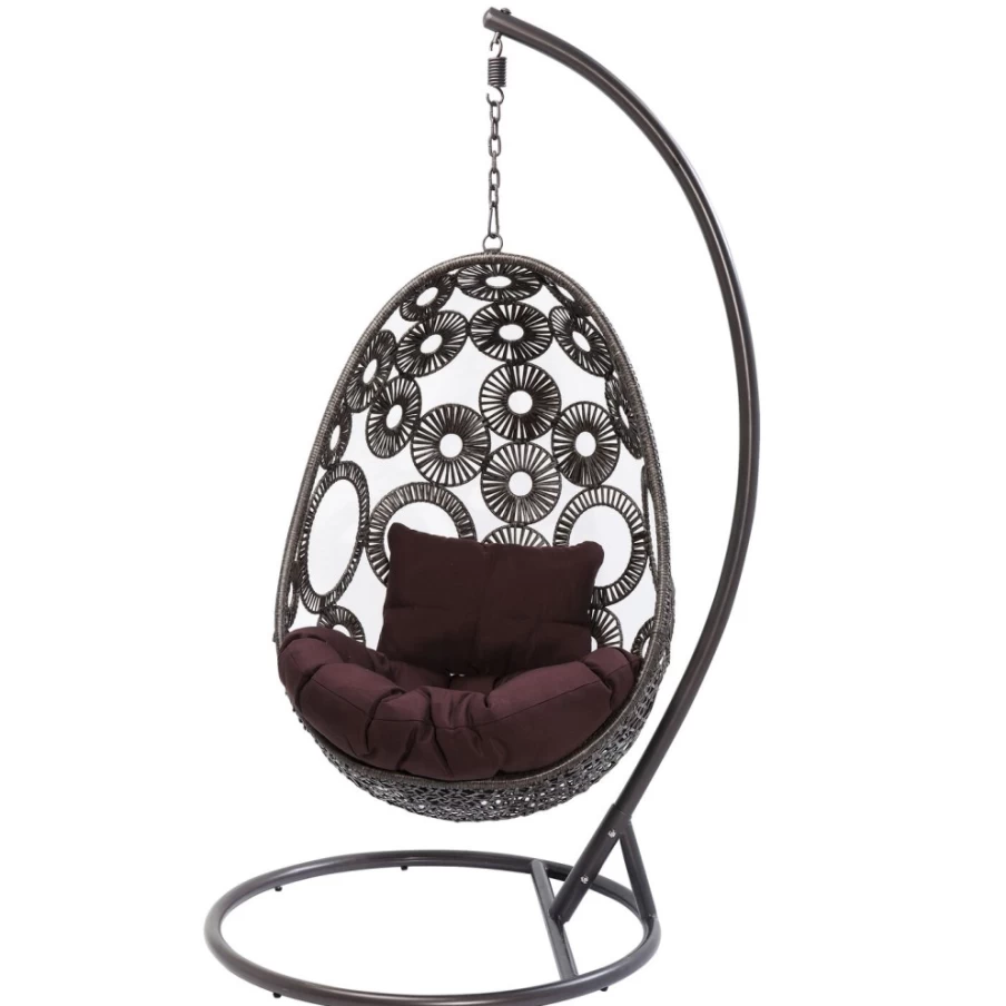 KARE Design Hanging Chair Ibiza - Brown Rattan Swing Chair for Indoor Outdoor Relaxation