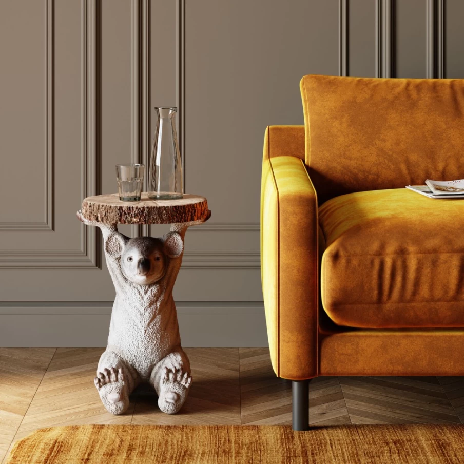 KARE Design Modern Koala Side Table - 33cm Animal-Themed Nightstand for Bedroom Decor