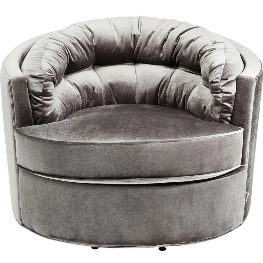 KARE Design Swivel Armchair in Music Hall Grey - Modern Rotating Lounge Chair