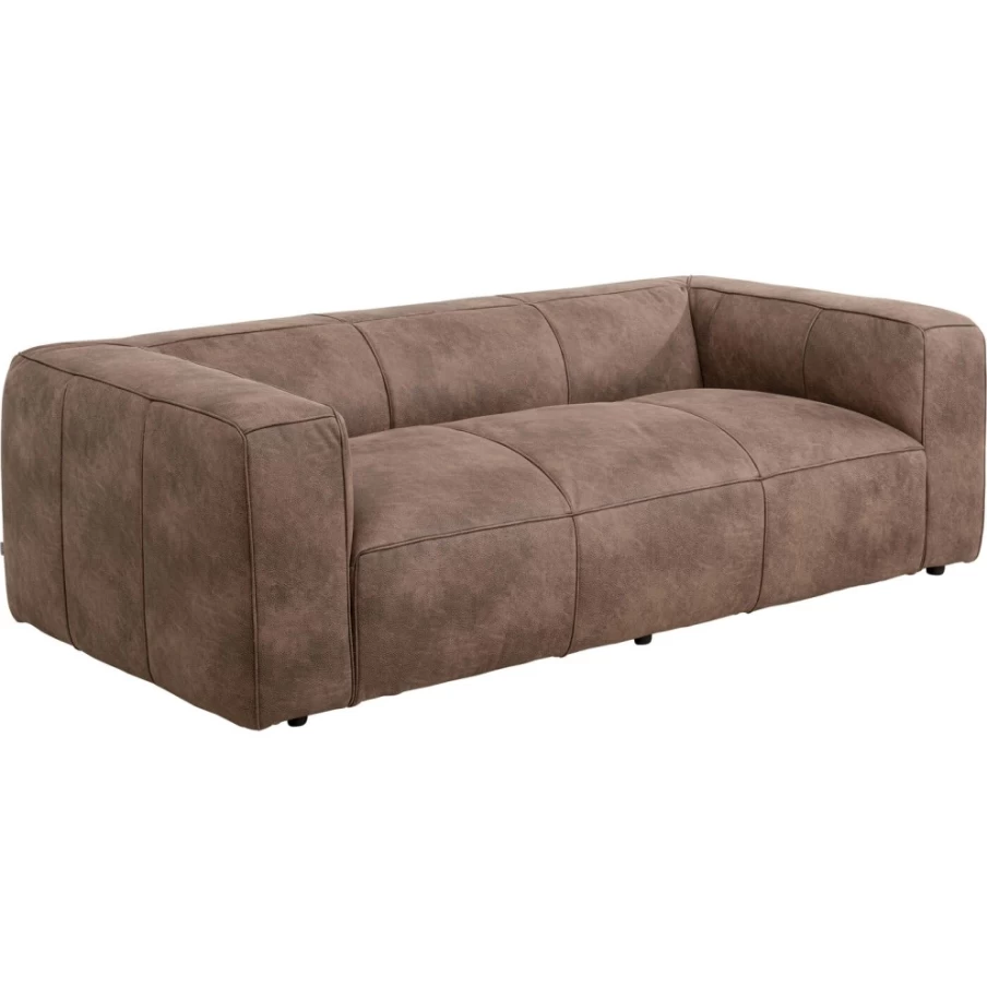 "KARE Design Cubetto 3-Seater Taupe Sofa 220cm Modern Luxury Living Room Furniture"