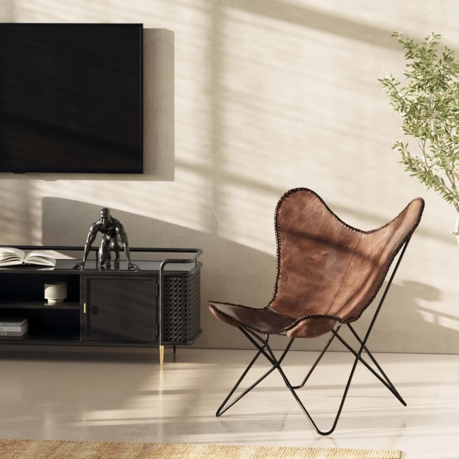 "KARE Design California Dark Brown Leather Armchair – Premium Lounge Chair"
