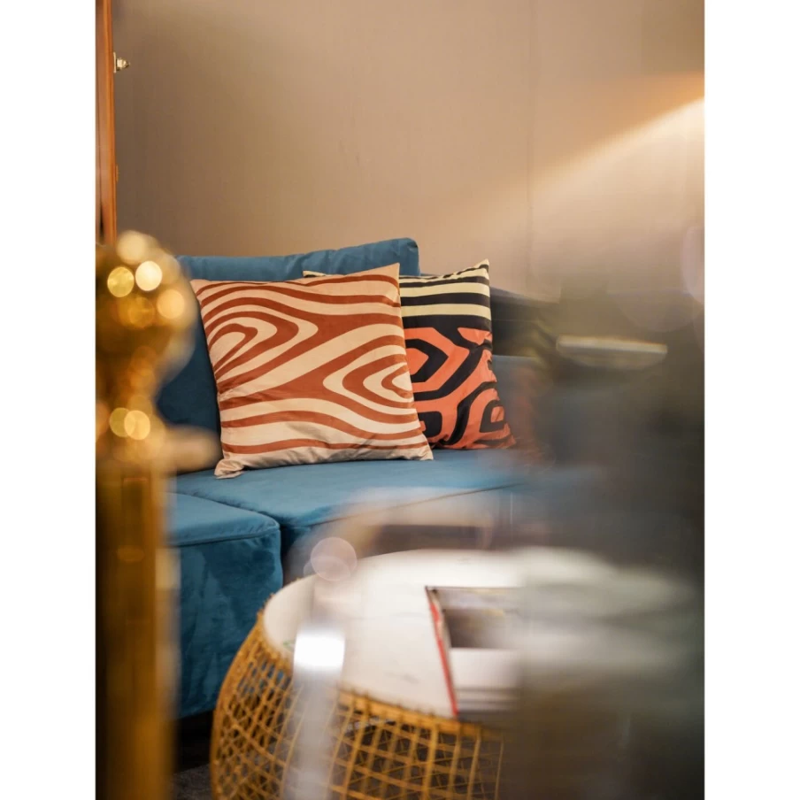 "KARE Design Modern Abstract White Cushion 45x45cm – Decorative Square Pillow Cover"