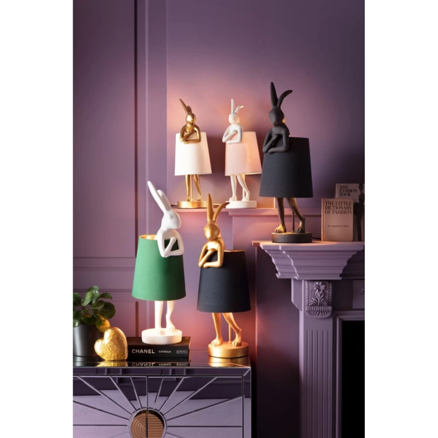 KARE Design Modern Rabbit Table Lamp - 68cm Tall White & Green Decorative Lighting