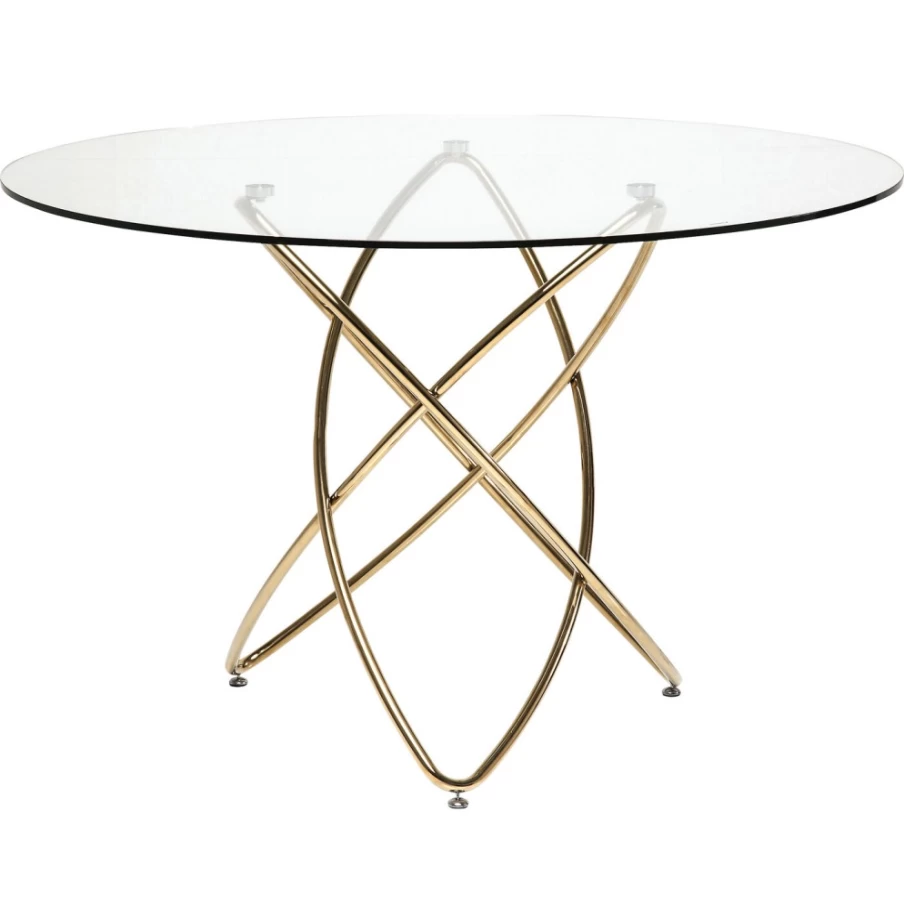 KARE Design Modern Gold Coffee Table MOLEKULAR - 120cm Oval Glass Top Luxury Living Room Center Table