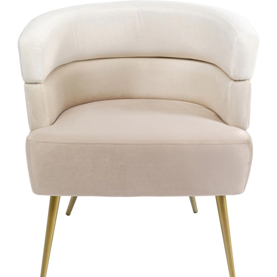 "KARE Design Modern Armchair in Cream Fabric – Stylish Sandwich Lounge Chair"