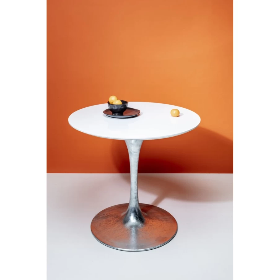 "KARE Design Modern White Zinc Table Invitation Set - 90cm Elegant Dining Decor"