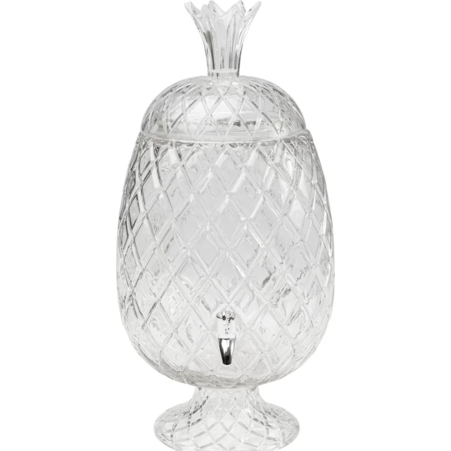 KARE Design Pineapple-Shaped Clear Glass Drink Dispenser - 2-Piece Set for Parties & Events