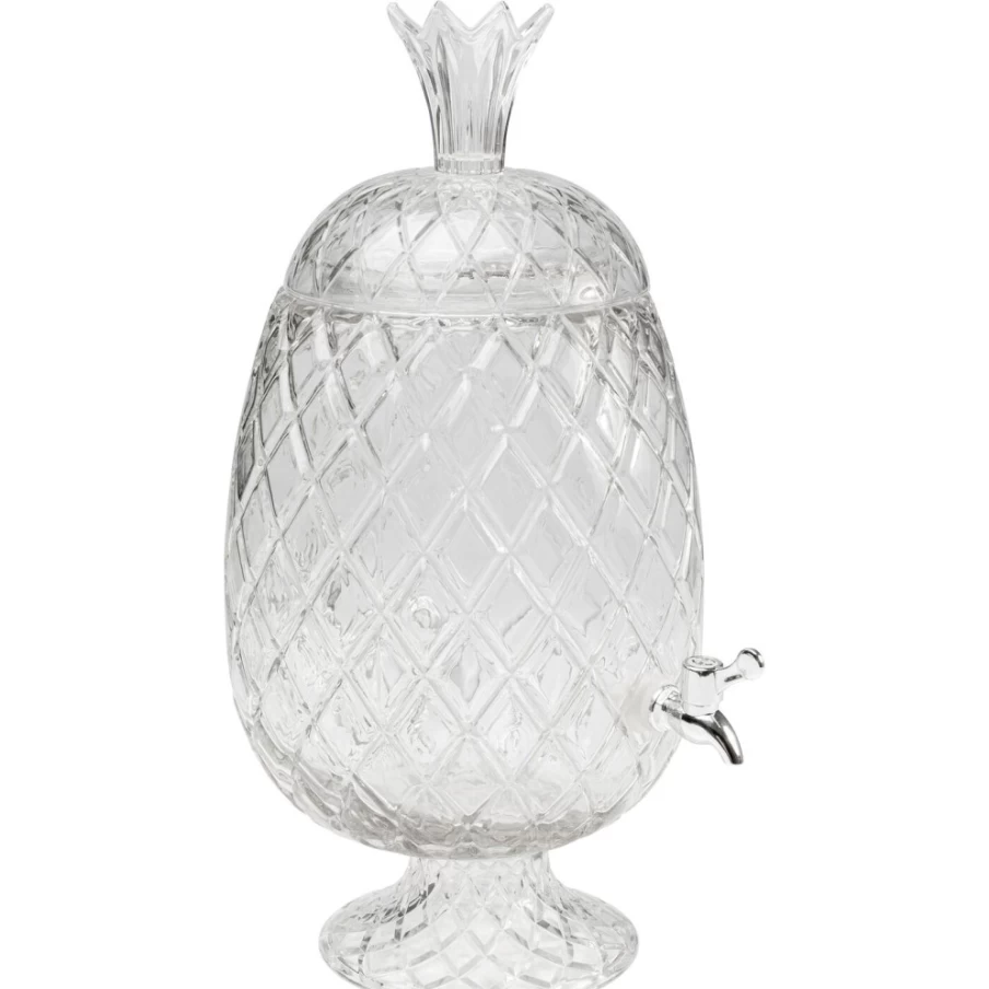 KARE Design Pineapple-Shaped Clear Glass Drink Dispenser - 2-Piece Set for Parties & Events