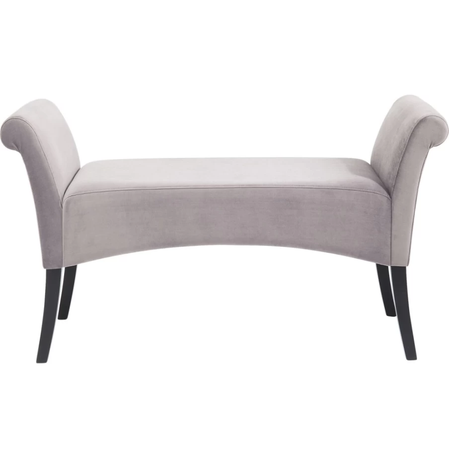 KARE Design Bench Motley Velvet Upholstered Silver Grey Modern Lounge Seating