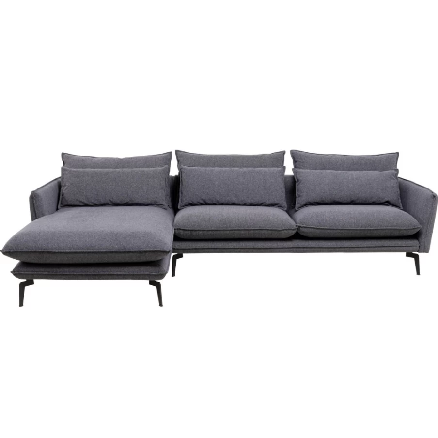 KARE Design Modern Left-Facing Corner Sofa in Grey, 296cm – Monza Series Luxury L-Shaped Sectional