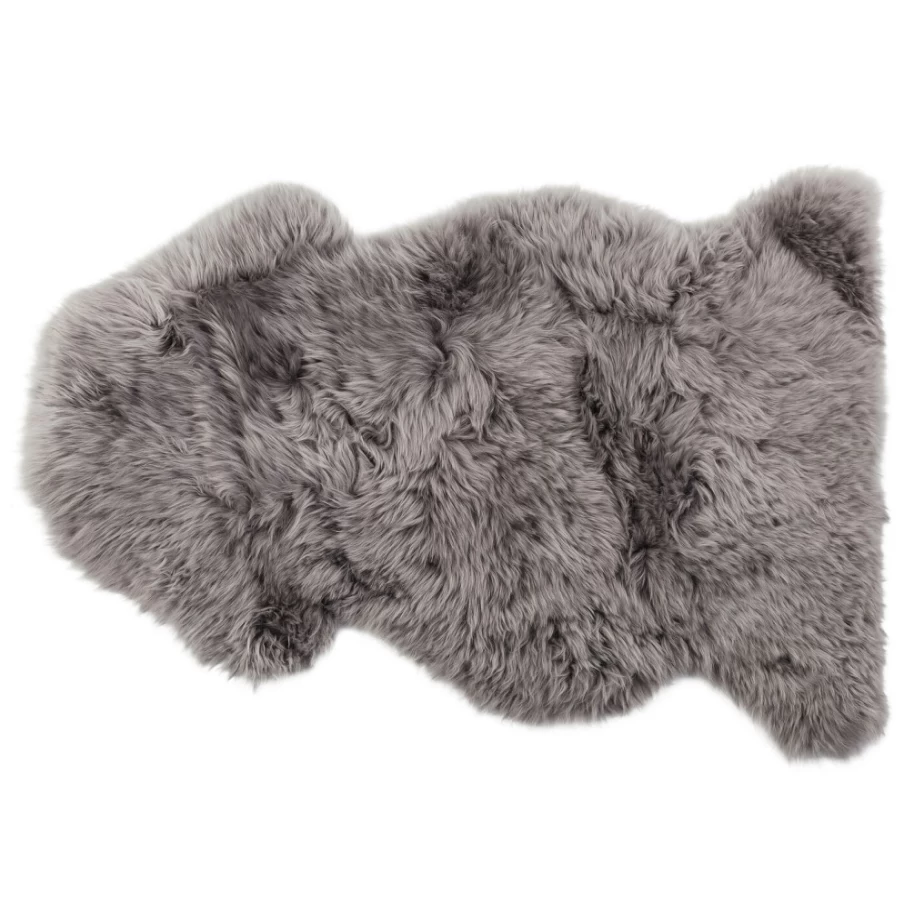 KARE Design Modern Grey Lambskin Rug 95 cm - Soft Luxurious Sheepskin Decorative Carpet