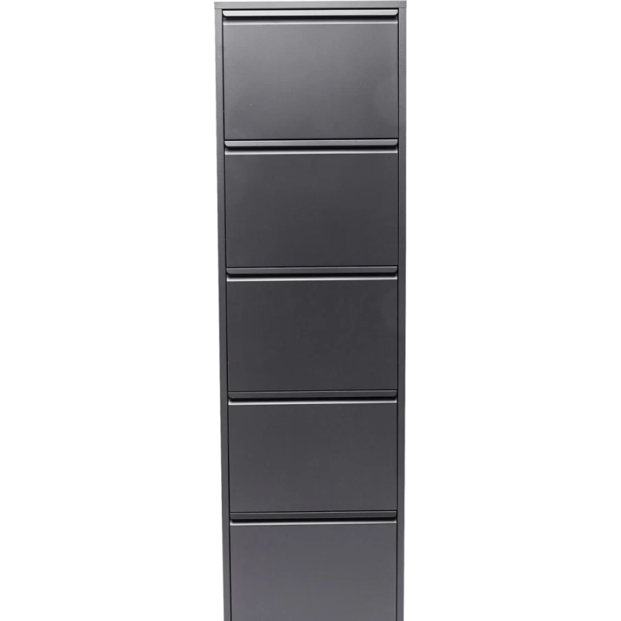 KARE Design Shoe Storage Container Caruso 5 in Anthracite - Modern Shoe Cabinet for Organized Entryway