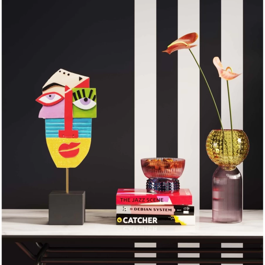 "KARE Design Modern Abstract Face Wall Art Deco Object – 52cm Multicolor Home Decor"