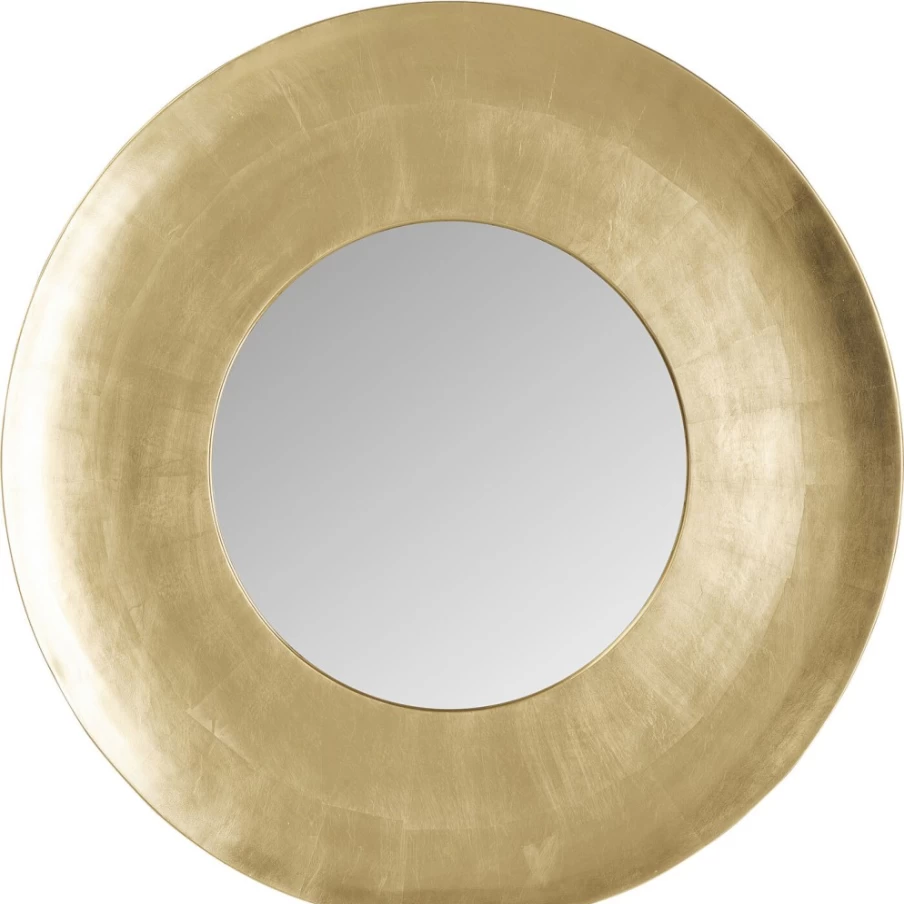 KARE Design Modern Gold Planet Wall Mirror - 108cm Round Decorative Mirror for Living Room