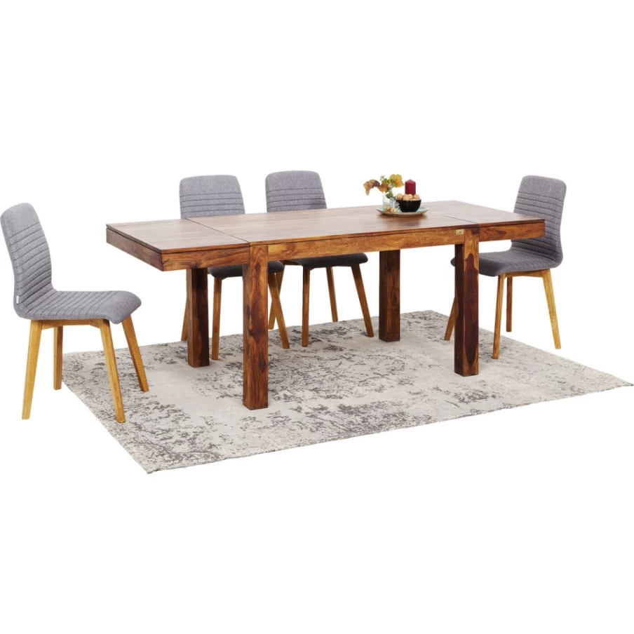KARE Design Modern Dining Table Momo with 2 Extensions 120cm (40+40)x80cm Extendable Wooden Table for Kitchen & Dining Room