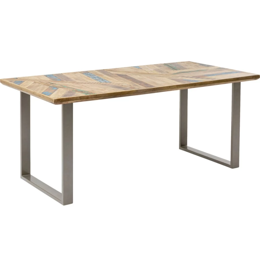 "KARE Design Modern Abstract Silver Dining Table 180x90cm - Stylish Contemporary Furniture"