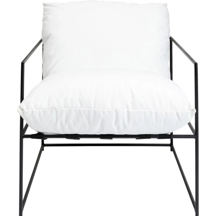 "KARE Design Cuby Modern White Armchair for Garden and Outdoor Lounge"
