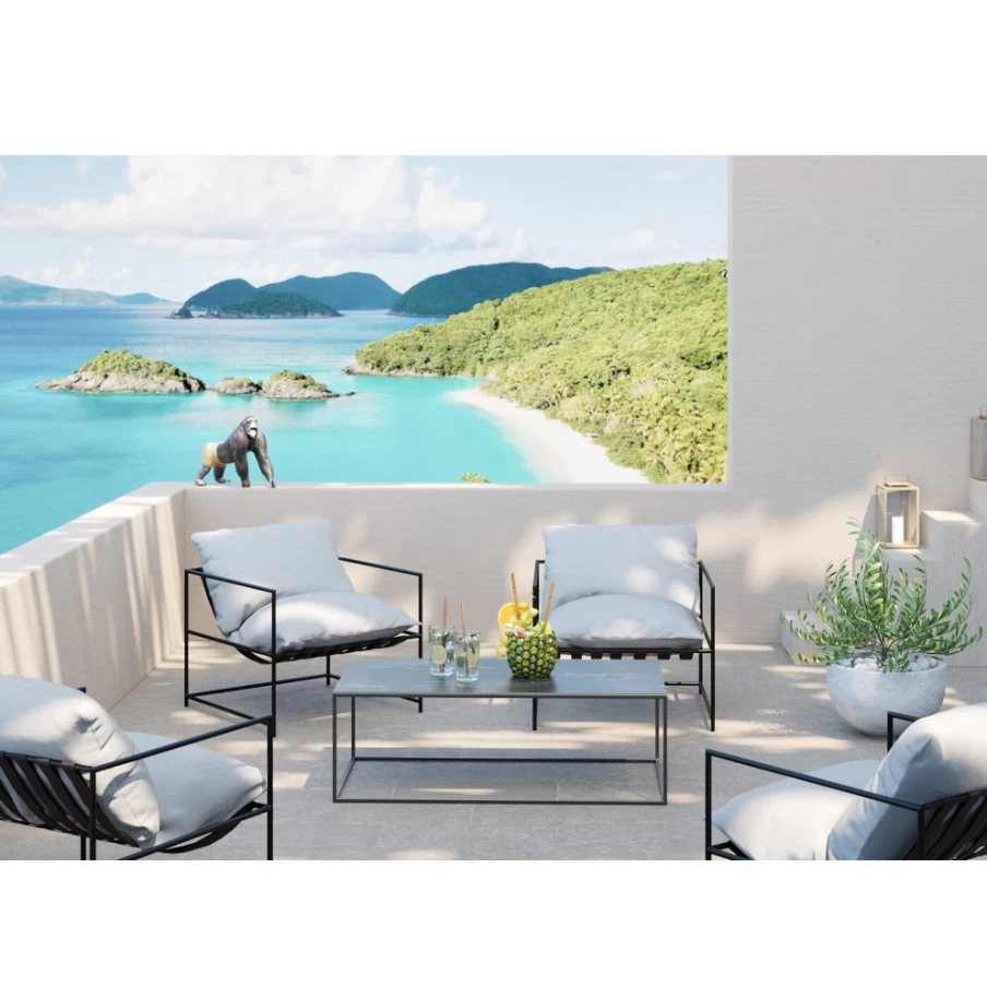 "KARE Design Cuby Modern White Armchair for Garden and Outdoor Lounge"