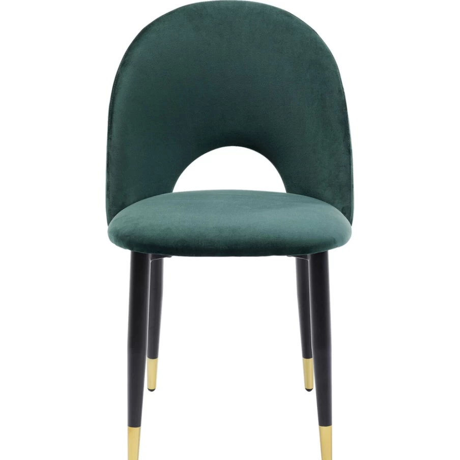 KARE Design Iris Velvet Green Chair - Modern Velvet Upholstered Accent Chair for Living Room