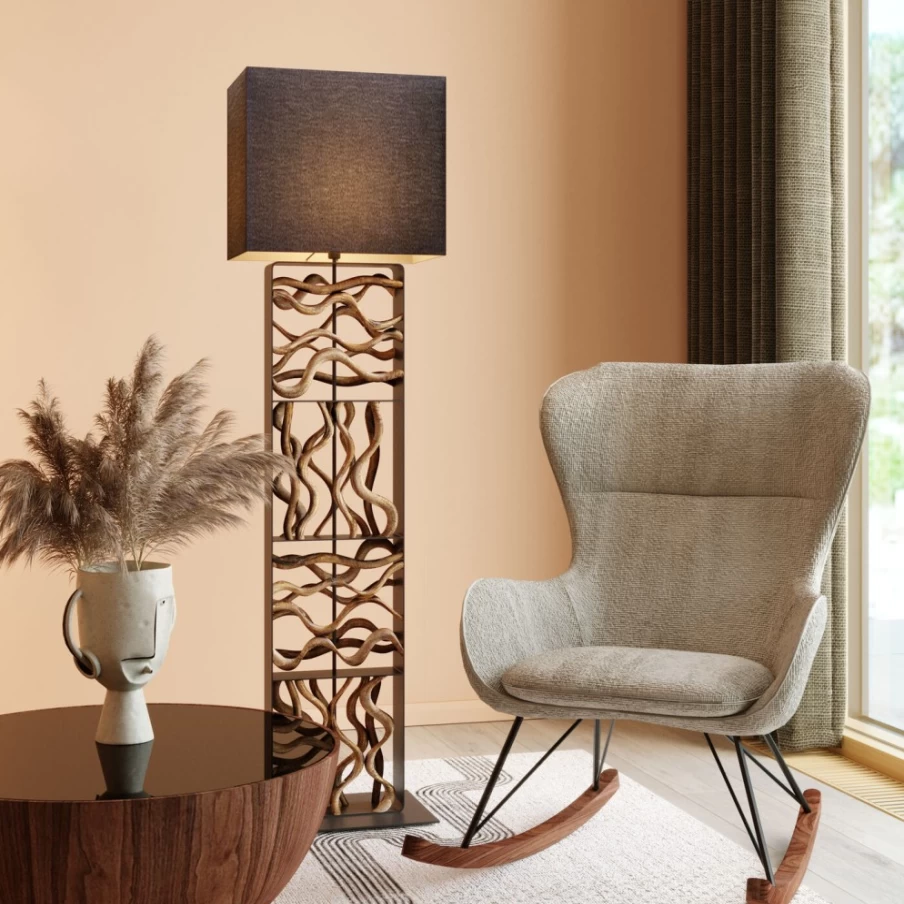 KARE Design Modern Floor Lamp with Nature-Inspired Wave Design for Living Room Decor