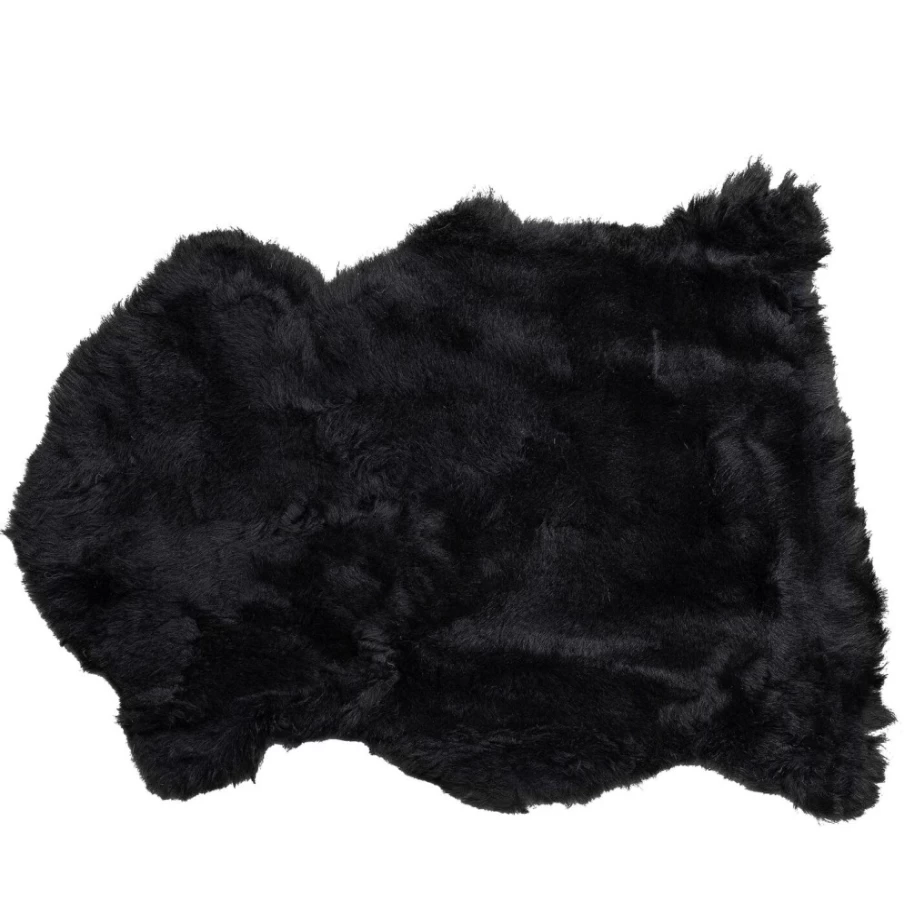 KARE Design Lambskin Heidi Black Faux Fur Throw Blanket 60x85 cm Luxurious Soft Decorative Pillow Cover