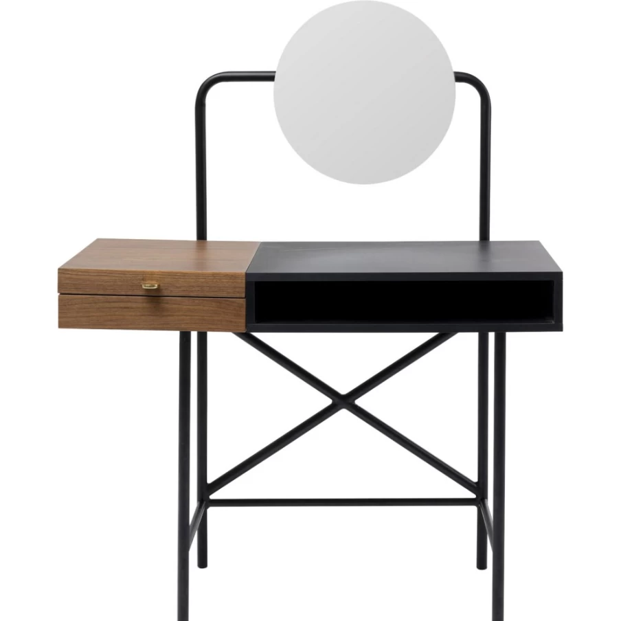 KARE Design Modern Dressing Table Vanity 102x47cm with Mirror and Stool, Elegant Makeup Desk for Bedroom