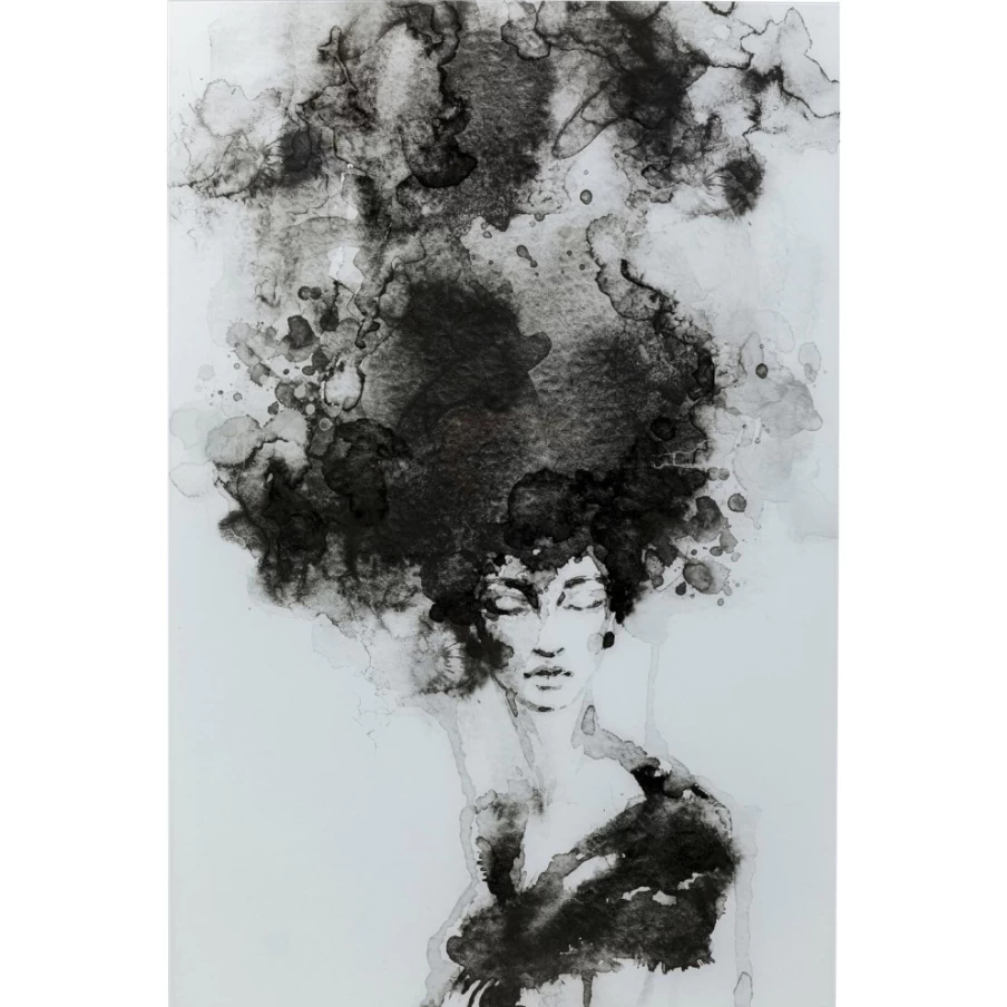 KARE Design Smokey Hair Glass Picture Art 100x150 cm Modern Home Decor Wall Hanging