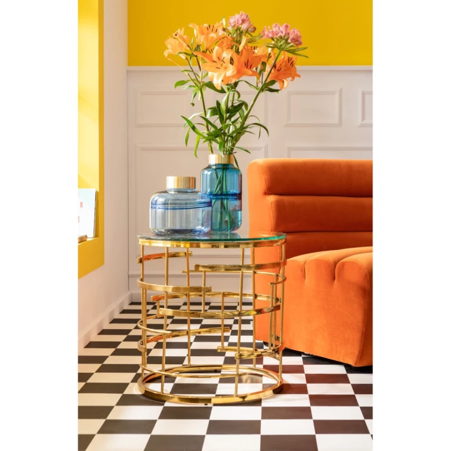 KARE Design Jupiter Gold Side Table - 55cm Modern Accent Table for Living Room