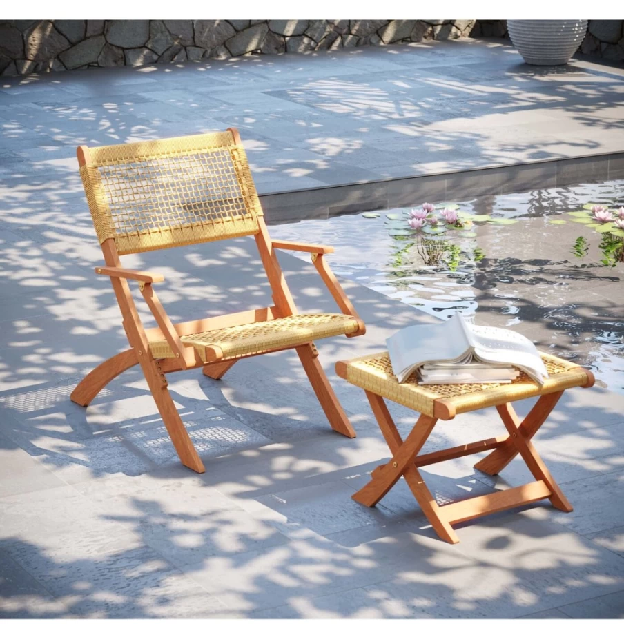 KARE Design Folding Stool - Portable Rio De Janeiro Inspired Seat for Indoor Outdoor Use