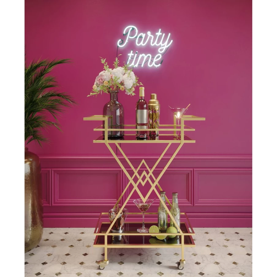 KARE Design Modern Bar Trolley with Pyramid Style for Home and Bar Decor